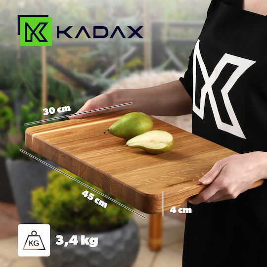 Kadax Επιφάνεια Κοπής για Ψωμί Ξύλινη Καφέ 45x30cm