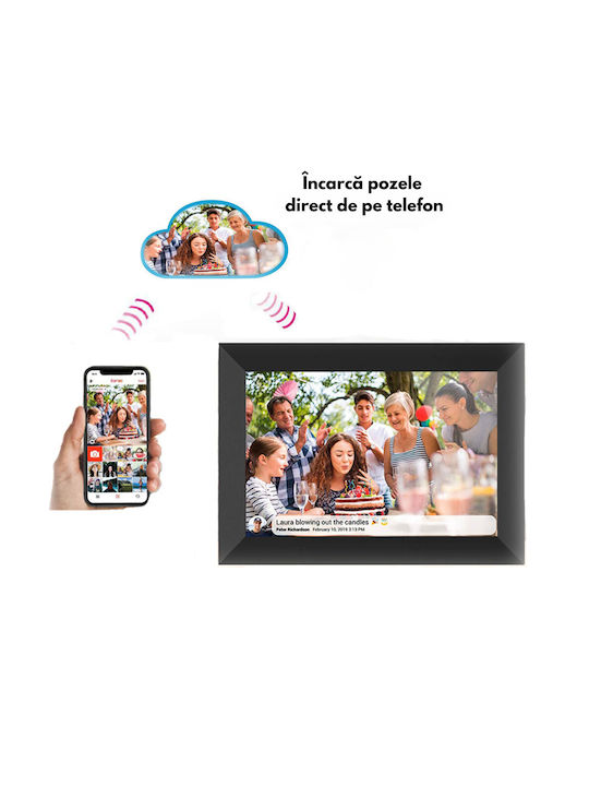 Digitaler Bilderrahmen mit Touchscreen 10.1" Auflösung 1280x800 mit WiFi Schwarz 3874784154702