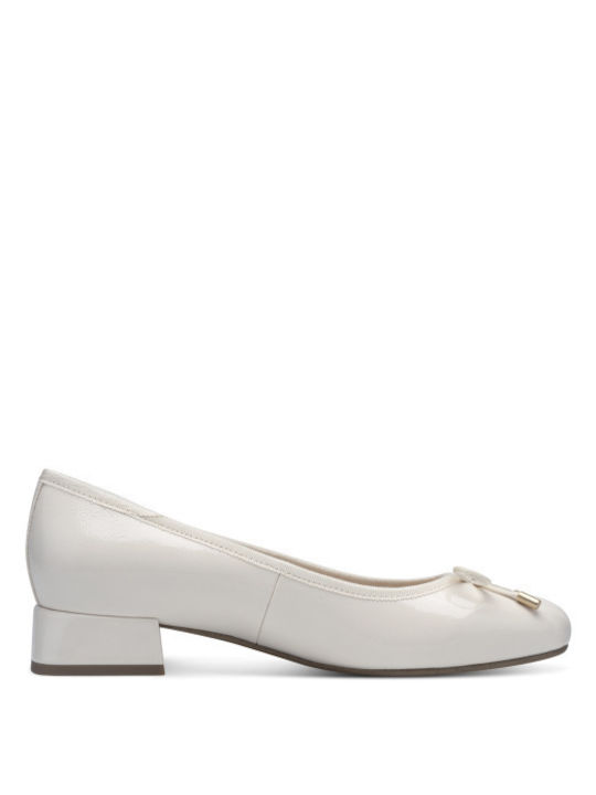 Marco Tozzi Anatomic Patent Leather White Heels