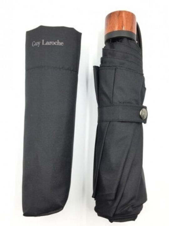 Guy Laroche Ομπρέλα Βροχής Σπαστή Μαύρη