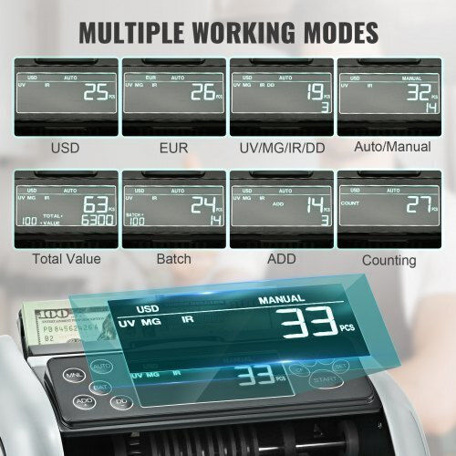 Vevor Money Counter with Speed 1000 Banknotes per Minute DCJH1UVMGIRDDFUJ5V2