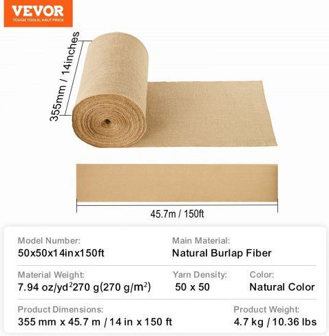 Vevor Плат за Декорация Burlap 14x150бр Бежов