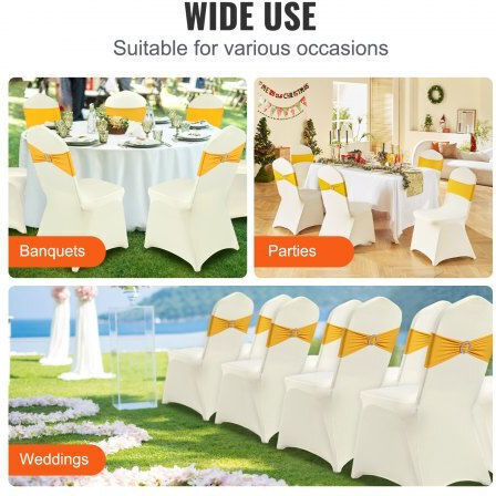 Vevor Elastic Cover for Chair Ivory 100pcs ZYT100PCSXYSQB001V0