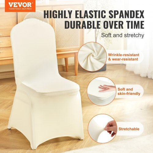 Vevor Elastic Cover for Chair Ivory 100pcs ZYT100PCSXYSQB001V0