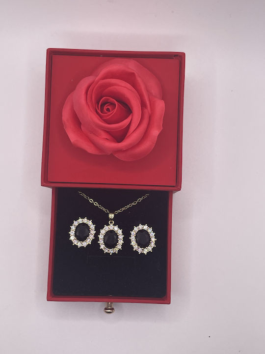 Schmuckset aus Stahl Vergoldet Schmuckset aus Stahl Vergoldet