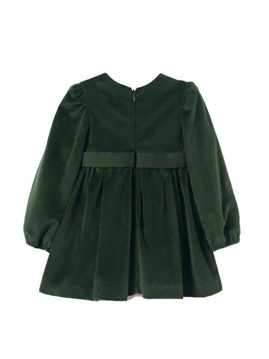 Abel & Lula Children's Dress Velvet Green