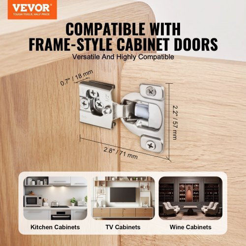 Vevor Cabinet Hinges 30pcs Partial Overlay Soft Close Framed Type Mscjjl30jkjsvawmev0