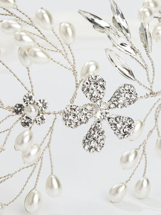 Νυφική Τιάρα Πέρλες & Ζιρκόν Χρυσό Wedding Crystal Drop Ba29 Hair Duty Hrd-ba29