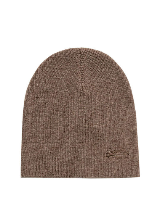 Superdry Essential Logo Beanie Unisex Căciulă Tricotat în culoarea Maro