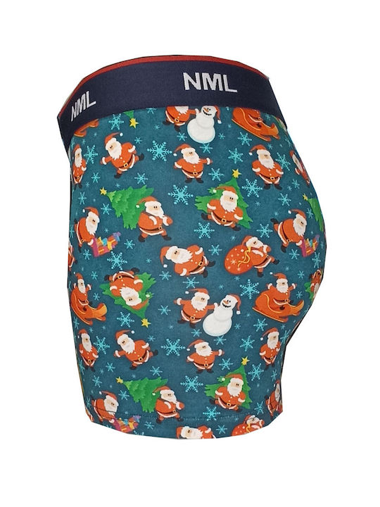 Herren Boxershorts Petrol mit Mustern 1Packung