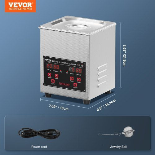 Vevor Ultrasonic Cleaner 1.3lt with Digital Timer