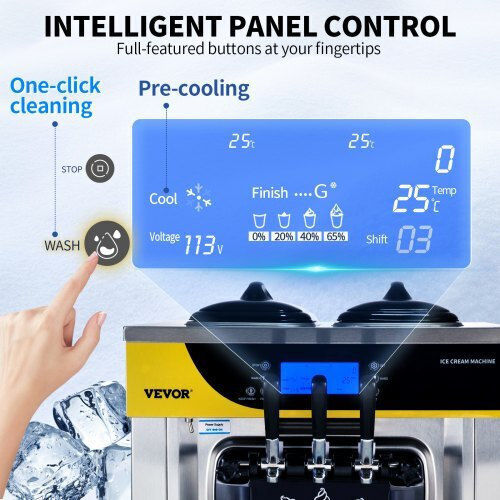 Vevor Professionelle Maschine Eiscreme 2.2kW 74.5x54x86cm. S2230LHR1220VSMH8V2