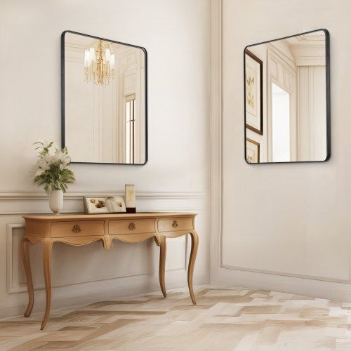 Vevor Wandspiegel mit Schwarz Metallisch Rahmen 91.44x91.44cm 1Stück