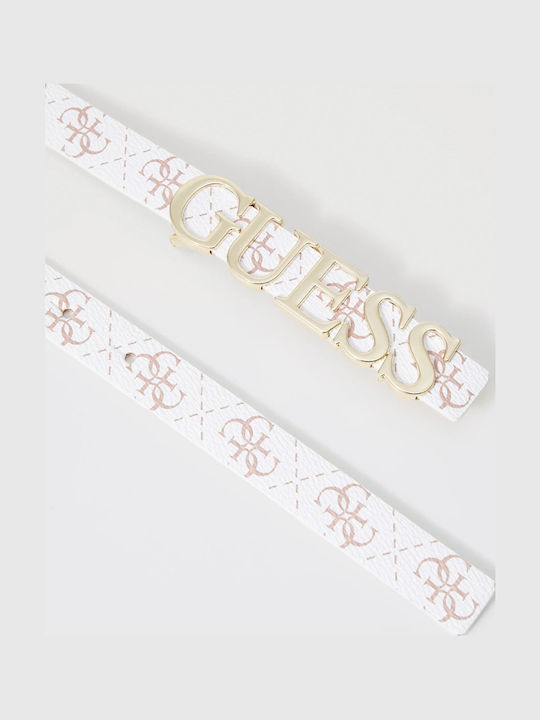 Leather Women's Belt White
