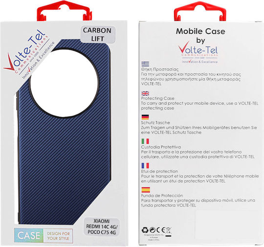 Volte-Tel Carbon Lift Back Cover Σιλικόνης Μπλε (Redmi 14C / Poco C75)