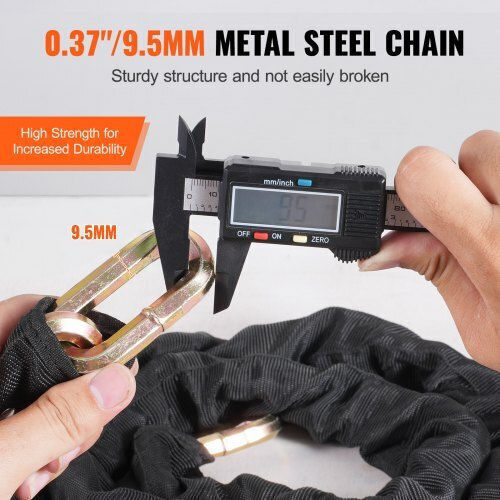 Vevor Bicycle Lock Chain 1.8m Thickness 9.5mm Black Zxclsaqlt95mudfm0v0