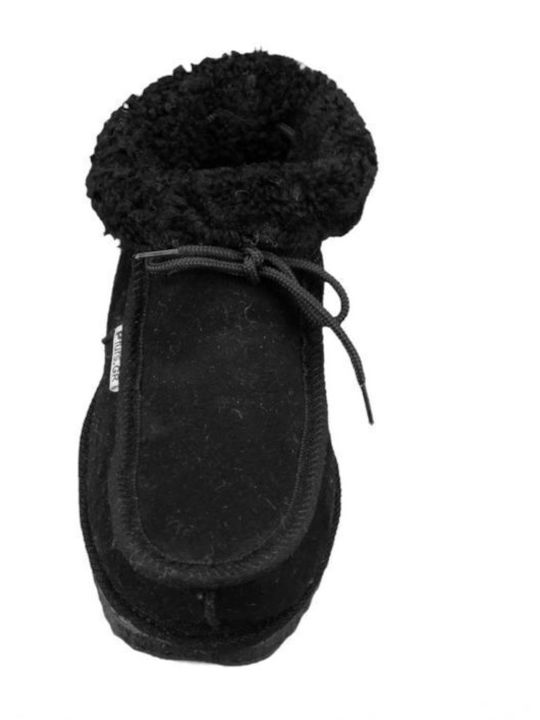 Men's Slippers with Fur Black