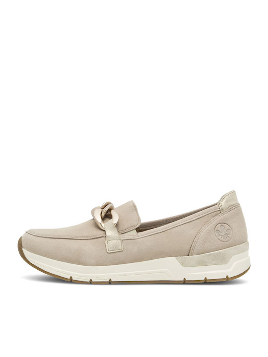 Women's Moccasins in Beige Color