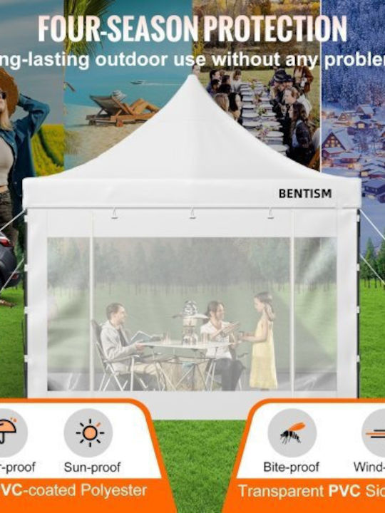 Vevor Zusammenklappbares Garten Gazebo Weiß 3x3m