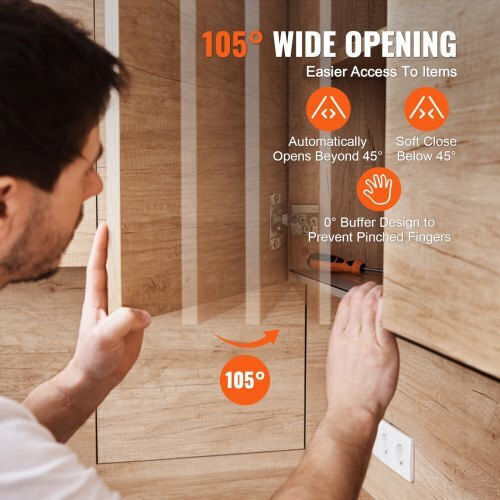 Vevor Pack of 40 Cabinet Hinges Partial Overlay Soft Close Framed Type Mscjjl40jkjsi99cuv0