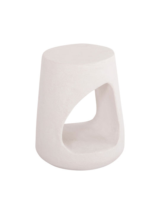 Stool For Living Room Plastic Santorini Υπολευκό Χρώμα