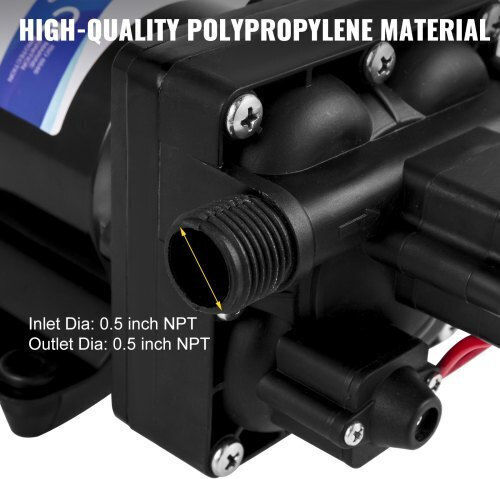 Vevor 12v Self-Priming Water Pump 3 Gpm Pressure Switch 45 Psi Detachable Filter Rv Boat Cxb-12v-3gpm00001v9