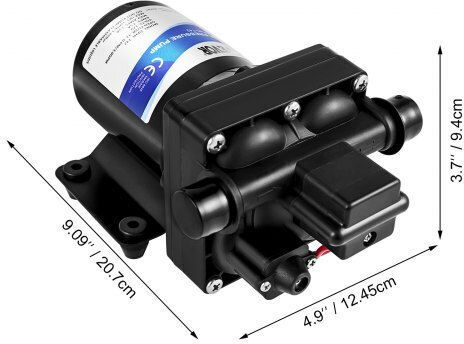 Vevor 12v Self-Priming Water Pump 3 Gpm Pressure Switch 45 Psi Detachable Filter Rv Boat Cxb-12v-3gpm00001v9