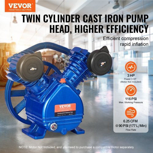 Vevor Two-cylinder Single Stage Air Compressor Head KQYSJBTSGBTCJ23V6V0