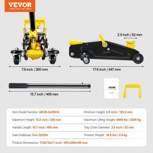 Vevor Vehicle Support Stand with Maximum Pressure Up to 8.6 Tons