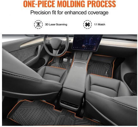 Vevor Σετ Πατάκια Αυτοκινήτου Tesla Model Y 2021-2024 3 Τεμ Tpe Liners Suvdbdtslmodyiwumv0