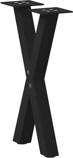 vidaXL Metallic Furniture Leg 2 Pieces Suitable for Table / Coffee Table / Office 38x4x42cm Black