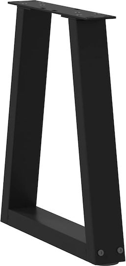 vidaXL Metallic Furniture Leg 2 Pieces Suitable for Table / Coffee Table / Office 28x42cm Black