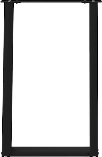 vidaXL Metallic Furniture Leg 2 Pieces Suitable for Table / Coffee Table / Office 50x72cm Black