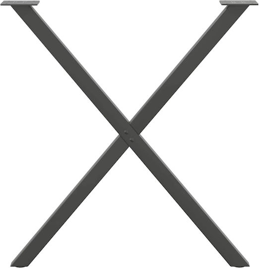 vidaXL Metallisches Möbelbein 2Stücke Für Tisch / Beistelltisch / Büro 70x72cm Anthrazit
