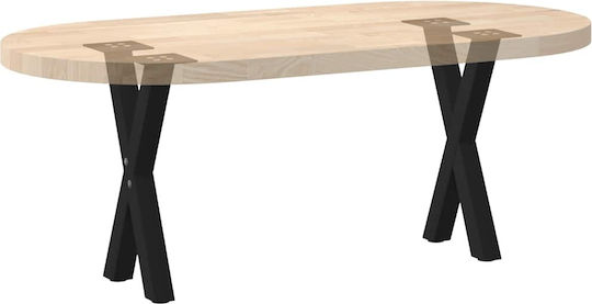 vidaXL Metallic Furniture Leg 2 Pieces Suitable for Table / Coffee Table / Office 38x4x42cm Black