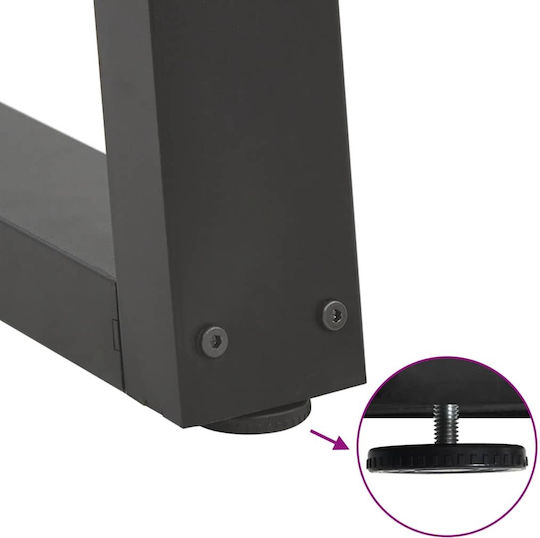 vidaXL Metallic Furniture Leg 3 Pieces Suitable for Table / Coffee Table / Office 80x72cm Anthracite