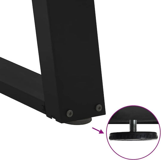 vidaXL Metallic Furniture Leg 2 Pieces Suitable for Table / Coffee Table / Office 38x42cm Black