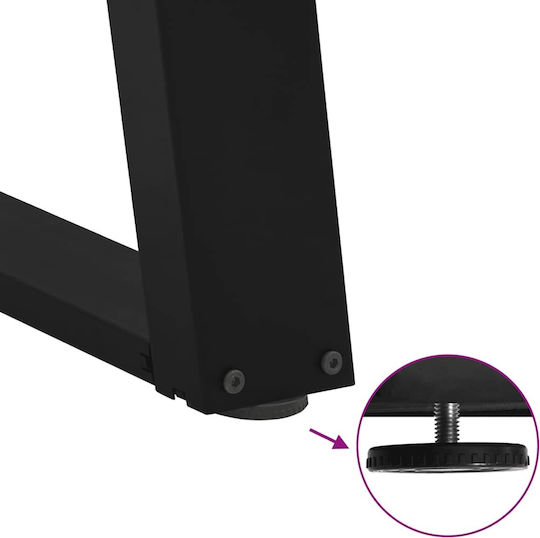 vidaXL Metallic Furniture Leg 2 Pieces Suitable for Table / Coffee Table / Office 50x72cm Black