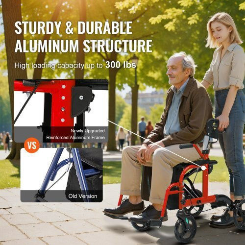 Vevor Foldable Aluminum Red Walker