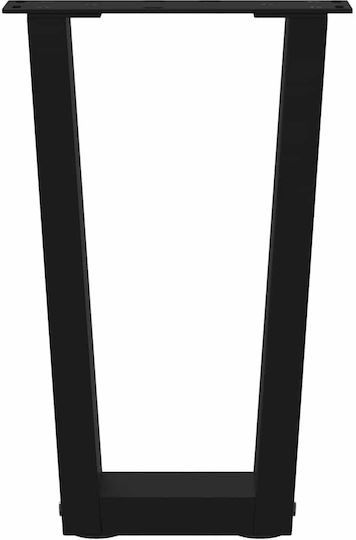 vidaXL Metallic Furniture Leg 2 Pieces Suitable for Table / Coffee Table / Office 38x42cm Black
