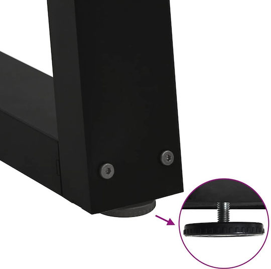 vidaXL Metallic Furniture Leg 2 Pieces Suitable for Table / Coffee Table / Office 40x30cm Black