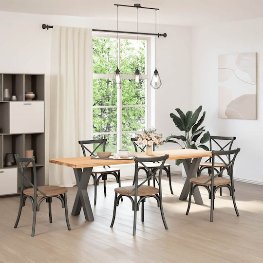 vidaXL Metallisches Möbelbein 2Stücke Für Büro / Tisch / Beistelltisch 50x72cm Anthrazit