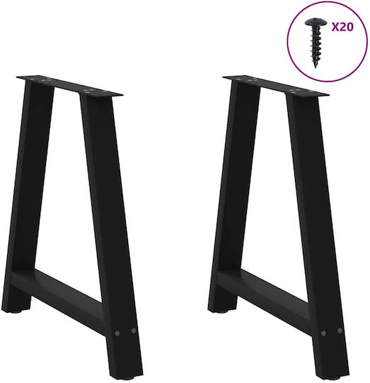 vidaXL Metallisches Möbelbein 2Stücke Für Tisch / Beistelltisch / Büro 70x72cm Schwarze