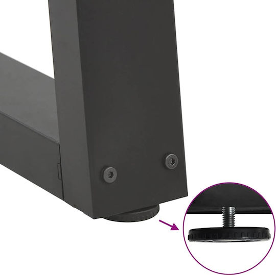 vidaXL Metallisches Möbelbein 2 Stück Für Tisch / Beistelltisch / Büro 60x30cm Anthrazit
