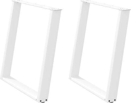 vidaXL Metallic Furniture Leg 2 Pieces Suitable for Table / Coffee Table / Office 80x72cm White