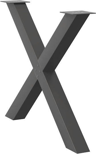 vidaXL Picior Metalic Pentru Mobilier 2 Bucăți Potrivit Pentru Masă / Măsuță / Birou 90x72cm Antracit