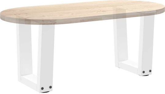 vidaXL Metallisches Möbelbein 2Stücke Für Tisch / Beistelltisch / Büro 30x30cm Weiß