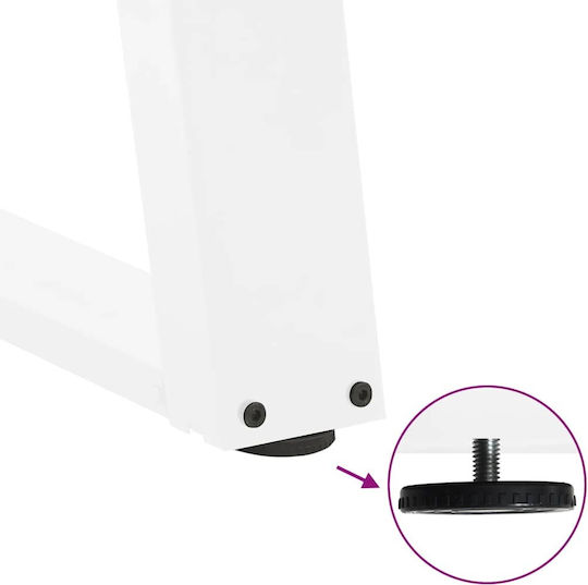 vidaXL Metallic Furniture Leg 2 Pieces Suitable for Table / Coffee Table / Office 38x72cm White