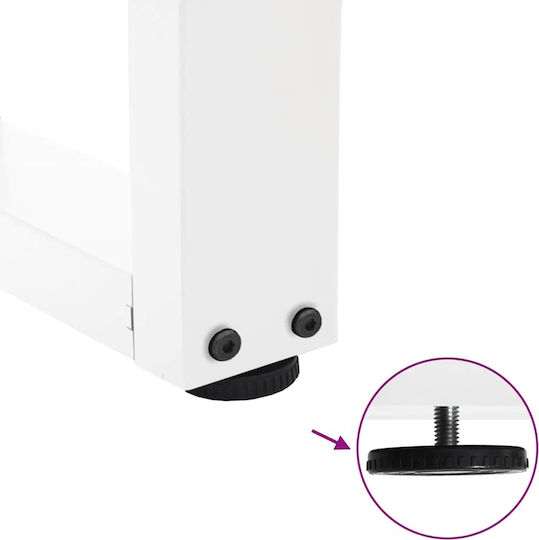 vidaXL Metallisches Möbelbein 2Stücke Für Tisch / Beistelltisch / Büro 30x30cm Weiß