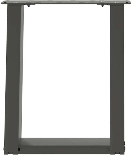 vidaXL Metallisches Möbelbein 2Stücke Für Tisch / Beistelltisch / Büro 38x42cm Anthrazit